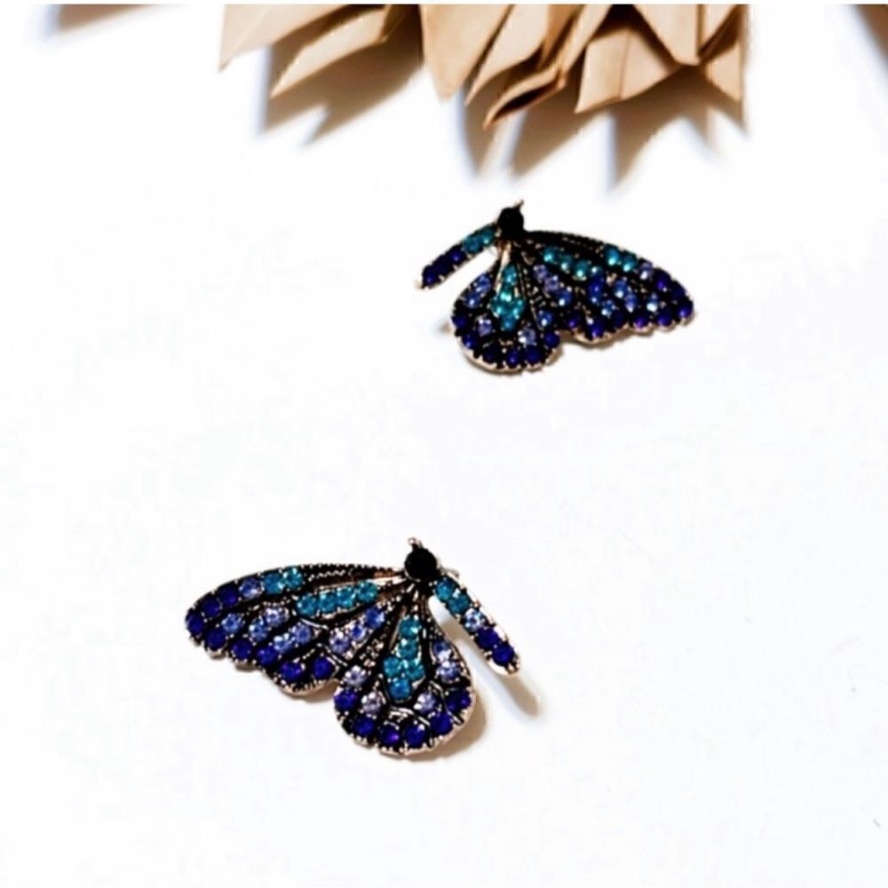 Blue butterfly earrings  #12